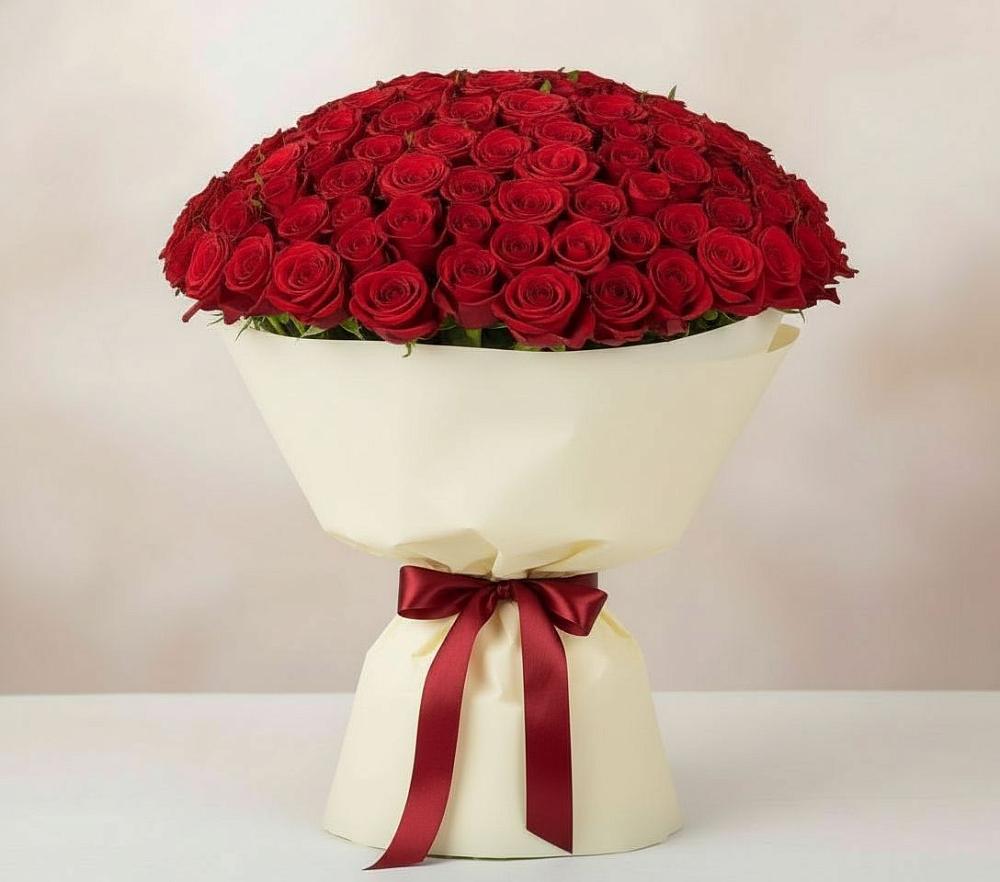 Букет 101 Красная роза Милано в Данки