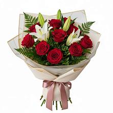 Букет цветов из:  Лилии и Розы в Данки