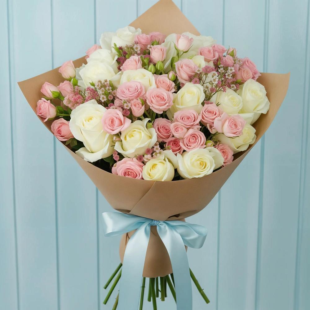 Букет цветов из: Розы в Данки