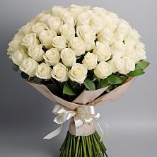 Букет 101 беля роза Белоснежка в Данки