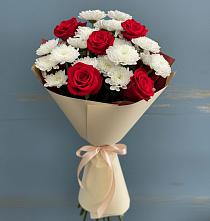 Букет цветов из:  Розы и Хризантемы в Данки