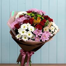 Букет цветов из:  Розы, Хризантемы и Альстромерии в Данки