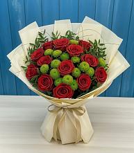 Букет цветов из:  Розы и Хризантемы в Данки