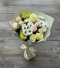 Букет цветов из:  Альстромерии, Розы и Хризантемы в Данки