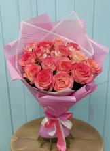 Букет 15 Розовых роз Равель в Данки